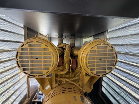 Caterpillar 3516 air filters inside generator enclosure.
