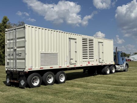 Caterpillar 3516 generator enclosure back-right view.