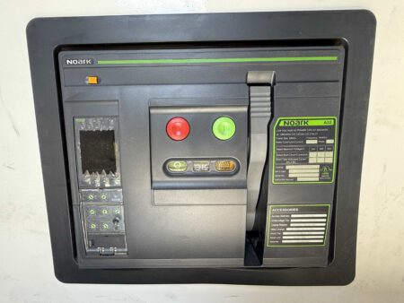 Noark A32 main circuit breaker close-up.