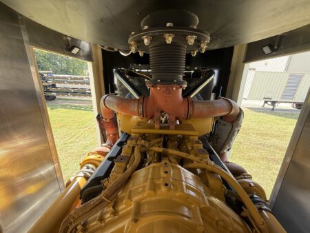 Left-hand side of Caterpillar C27 engine in generator container.