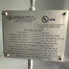 UL 142 secondary containment generator base tank data plate showing specifications for diesel fuel storage.