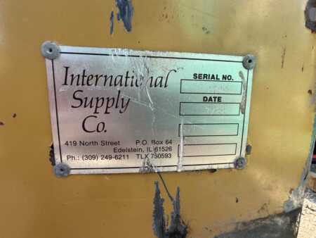 International Supply Co. tag on Caterpillar 3412 generator housing with serial number 2739 and date 7/88