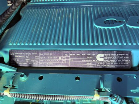 Second generator tag for Cummins DFEK 500kW diesel generator.