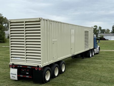 Caterpillar generator enclosure, back-right view.