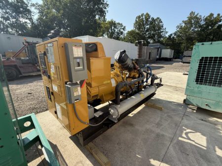 Rear view of 2011 Caterpillar C9 250 kW open skid diesel generator