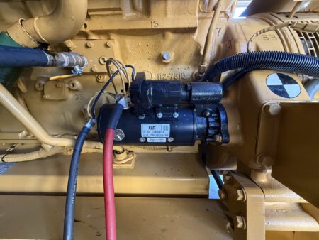 Caterpillar engine starter motor with heavy-duty wiring connections