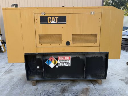 Rear view of Caterpillar C4.4 enclosed generator set.