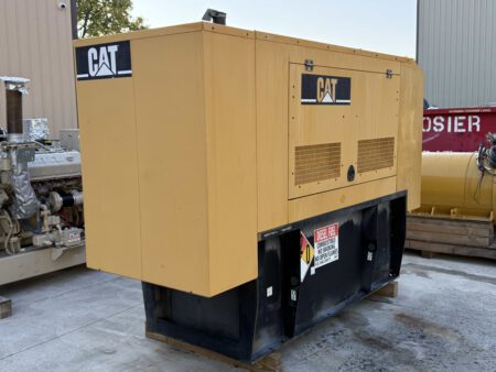 Caterpillar C4.4 60 kW diesel generator enclosure, rear-right view.