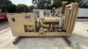 Front view of Katolight 500kW diesel generator with MTU engine and radiator