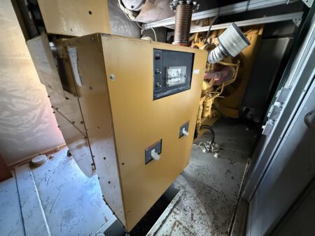 Generator output breaker panel inside switchgear cabinet