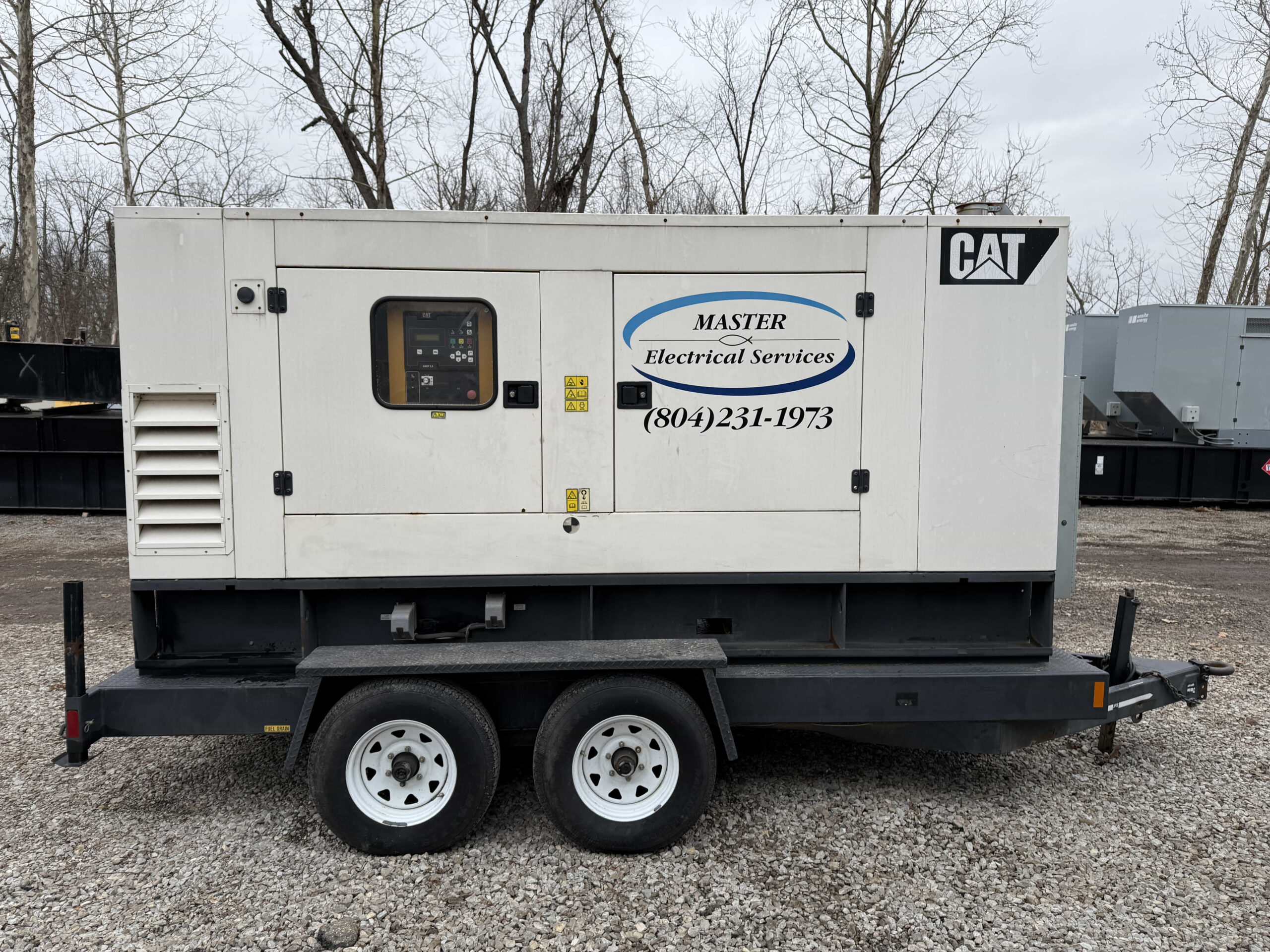2008-CAT-D125-125kW-Enclosed-Generator-Driver-Side-View 2008 CAT D125 125kW Portable Diesel Generator Set - Image 1
