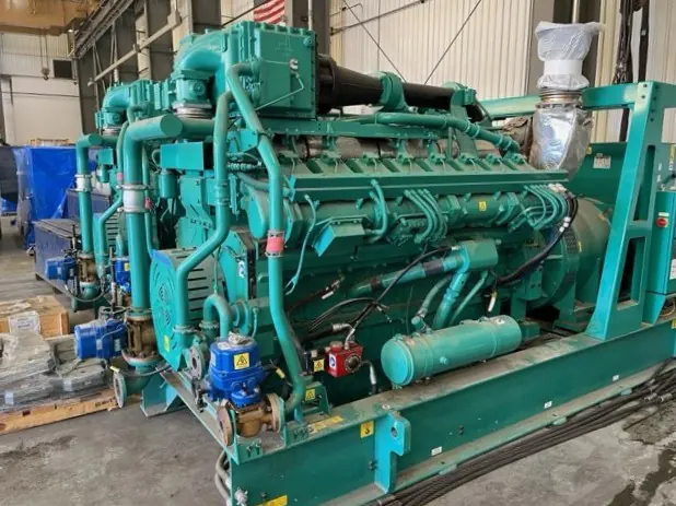 2019-Cummins-C1100N6C-1100kW-S#D19D003390-Engine-Side-View 2019 Cummins C1100N6C 1100kW Natural Gas Generator Set - Image 1