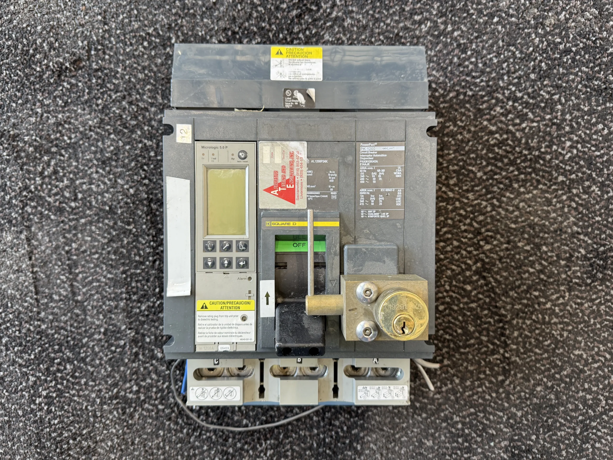 square-d-powerpact-pk1200-breaker-front-view Square D PowerPact PK1200 Circuit Breaker - 1200A - PKA36120U43A S# 064098420401 - Image 1